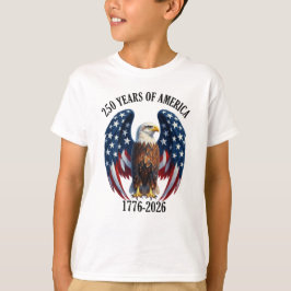 Patriotisk Amerikansk Örn 250 År 1776-2026 T Shirt