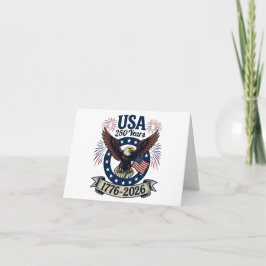Patriotisk Amerikansk Örn 250 År 1776-2026 Tack Kort