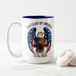 Patriotisk Amerikansk Örn 250 År 1776-2026 Två-Tonad Mugg