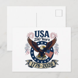 Patriotisk Amerikansk Örn 250 År 1776-2026 Vykort