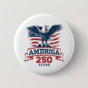 Patriotisk amerikansk örn 250-årsjubileum roligt knapp