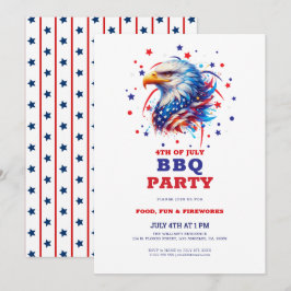 Patriotisk amerikansk örn BBQ Inbjudningar