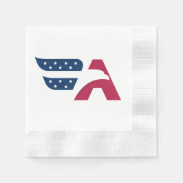 Patriotisk amerikansk örn Bokstav A Flagga Pappersservett