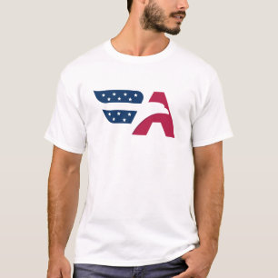 Patriotisk amerikansk örn Bokstav A Flagga T Shirt