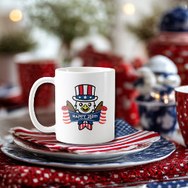 Patriotisk Amerikansk Örn Glad 250-årsjubileum Kaffemugg