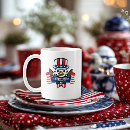 Patriotisk Amerikansk Örn Glad 250-årsjubileum Kaffemugg