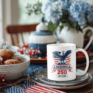 Patriotisk Amerikansk Örn Glad 250-årsjubileum Kaffemugg