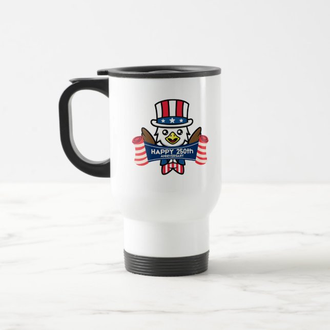Patriotisk Amerikansk Örn Glad 250-årsjubileum Resemugg (Vänster)
