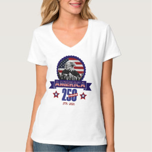 Patriotisk Amerikansk Örn Glad 250-årsjubileum T Shirt