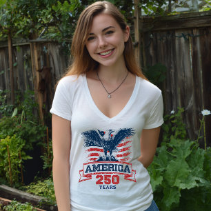 Patriotisk Amerikansk Örn Glad 250-årsjubileum T Shirt