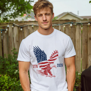 Patriotisk Amerikansk Örn Glad 250-årsjubileum T Shirt