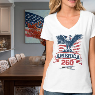 Patriotisk Amerikansk Örn Glad 250-årsjubileum T Shirt