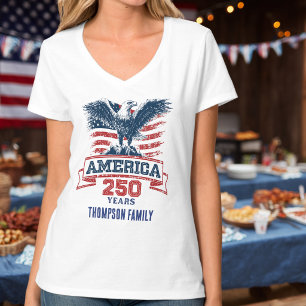 Patriotisk amerikansk örn Glad 250-årsjubileum T Shirt