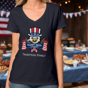 Patriotisk Amerikansk Örn Glad 250-årsjubileum T Shirt