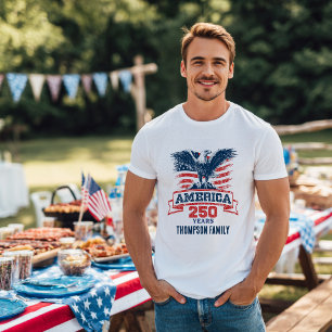 Patriotisk amerikansk örn Glad 250-årsjubileum T Shirt