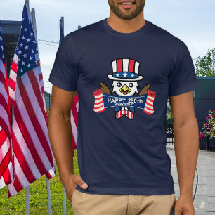 Patriotisk Amerikansk Örn Glad 250-årsjubileum T Shirt