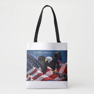 Patriotisk Amerikansk Örn Gud Välsigne Amerika Gra Tygkasse
