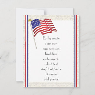 Patriotisk amerikansk örn och flagga 2 inbjudningar