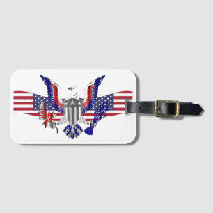 Patriotisk amerikansk örn och flagga bagagebricka