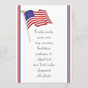 Patriotisk amerikansk örn och flagga inbjudningar