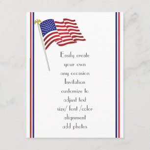 Patriotisk amerikansk örn och flagga inbjudningar