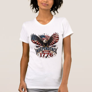Patriotisk Amerikansk Örn Självständighetsdag 1776 T Shirt