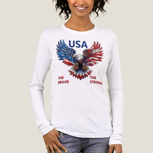 Patriotisk Amerikansk Örn T Shirt (Framsida)