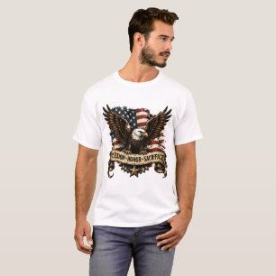 Patriotisk amerikansk örn t-shirt - Frihet Ära S