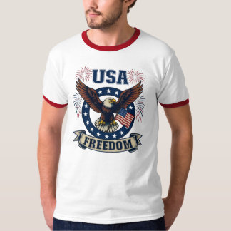 Patriotisk amerikansk örn USA Frihet Herrens Ringe T Shirt