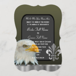 Patriotisk amerikansk örnarmé bröllop inbjudningar
