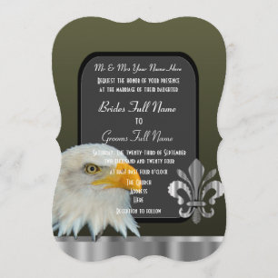 Patriotisk amerikansk örnarmé bröllop inbjudningar