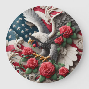 Patriotisk Amerikansk Örnklocka Stor Klocka