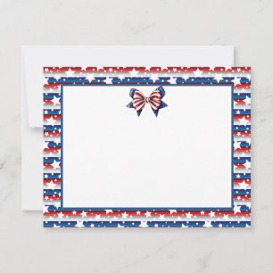 Patriotisk amerikansk semikvinkentennårs coquetteb anteckningskort