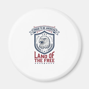 Patriotisk Amerikansk Sköld Örn Vintage T-Shirt De Magnet