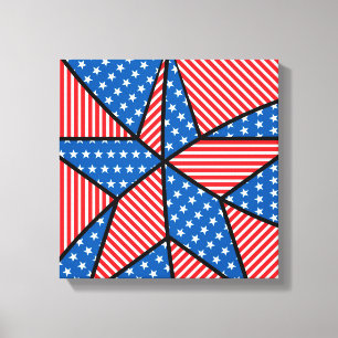 Patriotisk amerikansk stjärna canvastryck