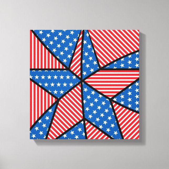 Patriotisk amerikansk stjärna canvastryck (Framsida)