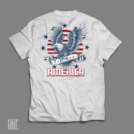 Patriotisk amerikansk vit huvudad havsörn 1776 USA T Shirt
