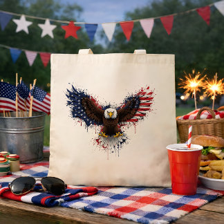 Patriotisk amerikansk vit huvudad havsörn tygkasse