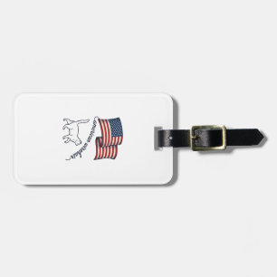 Patriotisk amerikansk Wirehair katt vintage design Bagagebricka