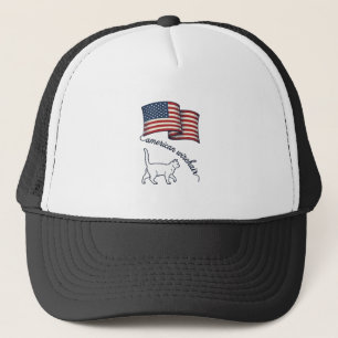 Patriotisk amerikansk Wirehair katt vintage design Keps
