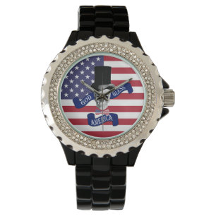 Patriotisk amerikanska flaggan armbandsur