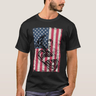 Patriotisk amerikanska flaggan för musikband för t shirt