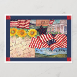 PATRIOTISK AMERIKANSKA FLAGGAN INBJUDNINGAR