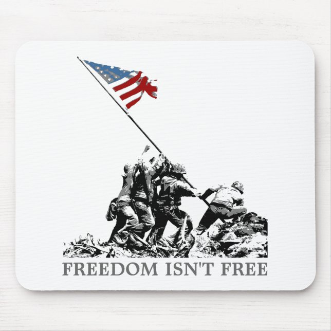 Patriotisk amerikanska flaggan Iwo Jima Musmatta (Framsidan)