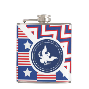 Patriotisk amerikanska flaggan med örnen fickplunta
