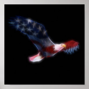 Patriotisk amerikanska flagganörn poster
