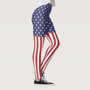 Patriotisk amerikanska flagganstars och stripes leggings