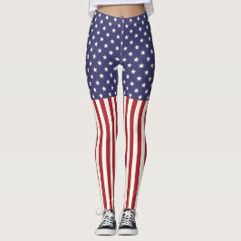 Patriotisk amerikanska flagganstars och stripes leggings