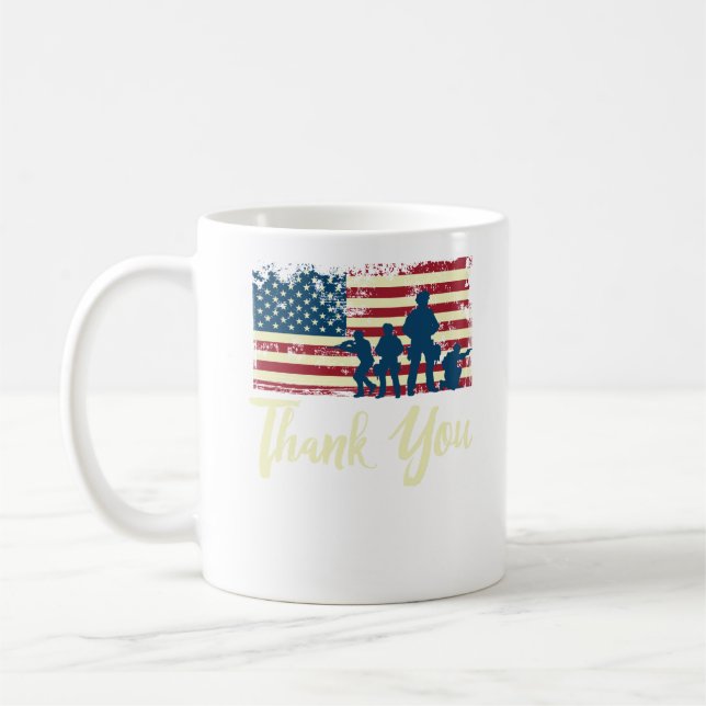 Patriotisk amerikanska flaggantackveteran kaffemugg (Vänster)