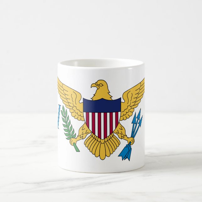 Patriotisk Amerikanska Jungfruöarnas flagga Kaffemugg (Center)